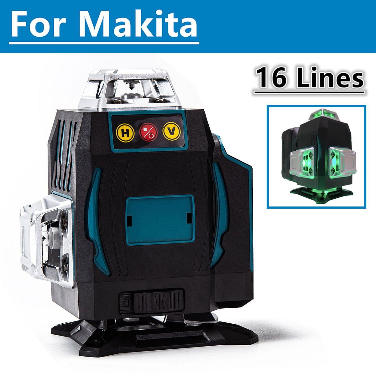 Laser Level 16 Lines 4D Green - Для батареи Makita 18 В, 16