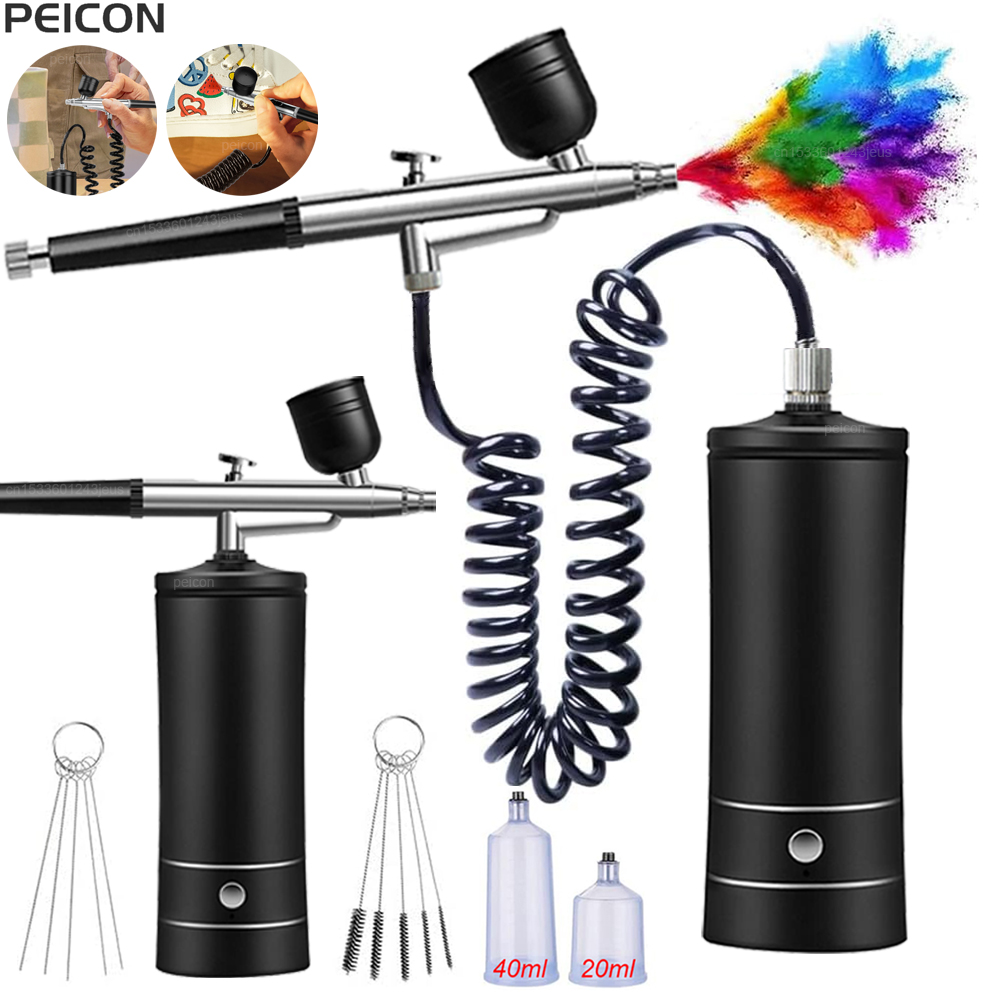 Airbrush Kit With Mini Compressor - Аэрограф с компрессором Портативный аэрограф для