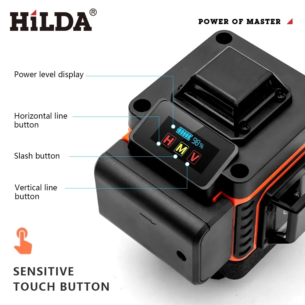 HILDA 16/12 линий 4D лазерный  – обзор и цена Laser Level 16 Lines 4D Green