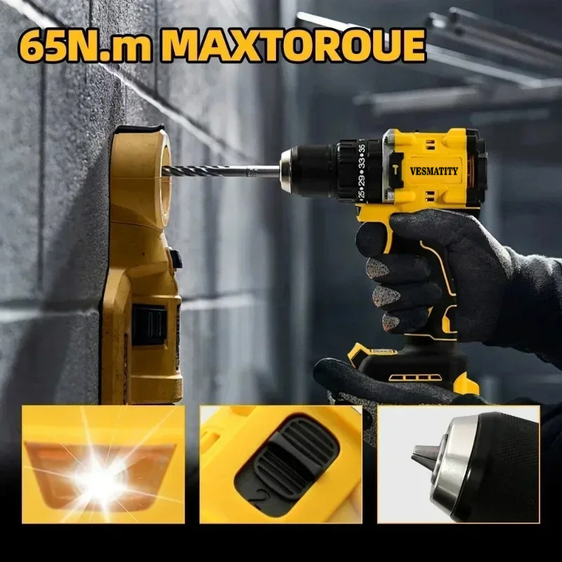 Бесщеточная ударная дрель DCD8 – обзор и цена Brushless Cordless Electric Drill 18V