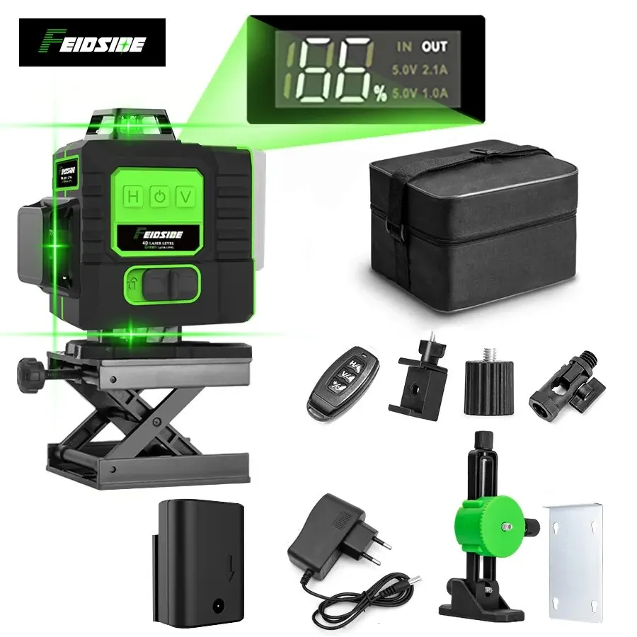 Лазерный уровень FEIDSIDE с 16 – обзор и цена Laser Level 16 Lines 4D Green