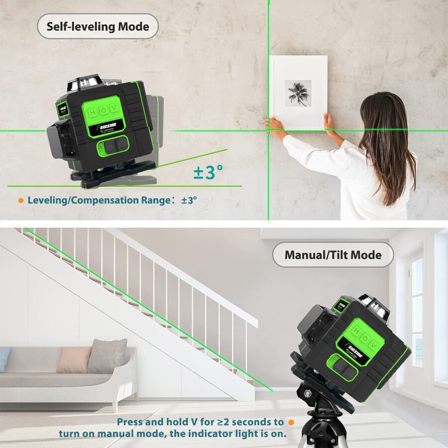 Лазерный уровень FEIDSIDE с 16 – обзор и цена Laser Level 16 Lines 4D Green