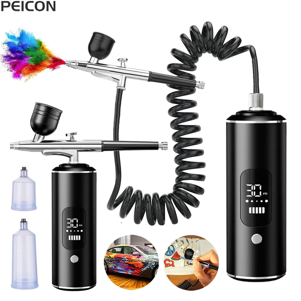 Аэрограф с компрессором Портат – обзор и цена Airbrush Kit With Mini Compressor