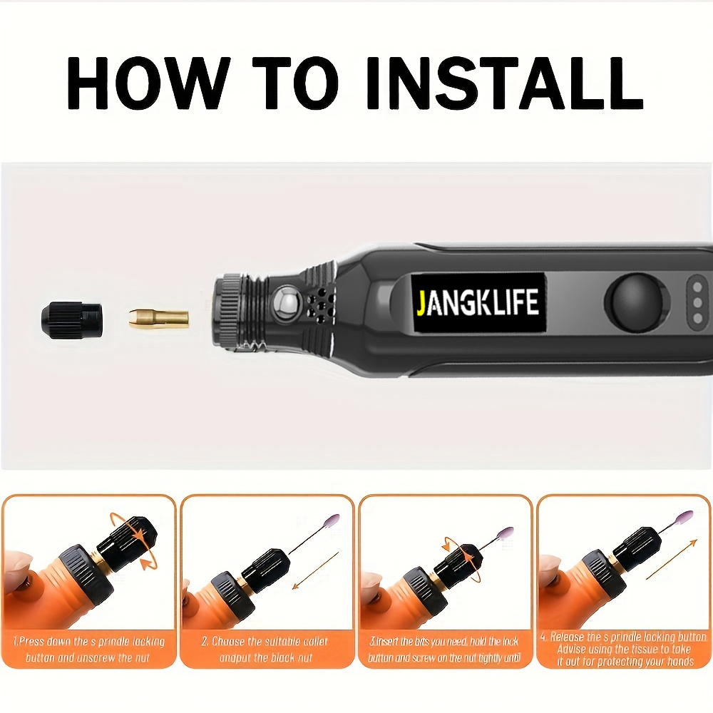 JANGKLIFE USB беспроводной рот – обзор и цена Cordless Rotary Tool Kit Accessories
