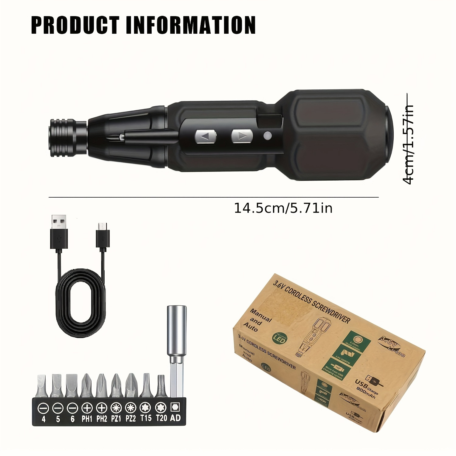 Электрическая отвёртка, переза – обзор и цена Electric Screwdriver Rechargeable Usb
